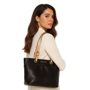 Michael Kors Bedford Medium Pebbled Leather Tote Shoulder Bag Women's Woman's